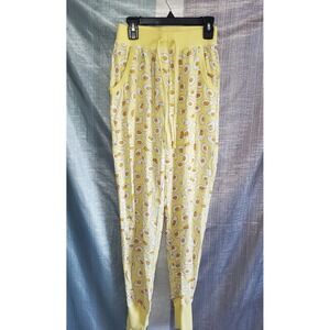 Gudetama Sanrio Yellow Lazy Egg Pattern Pajama Jogger Pants Mens Womens XS